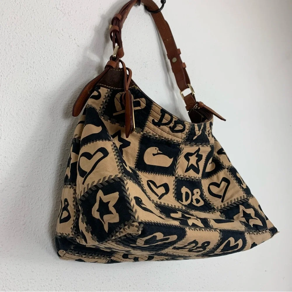 Dooney & Bourke Tan and Black Patterned Bag - Picture 7 of 16